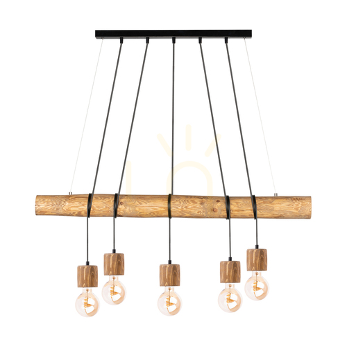 Check Skog Pendant Light, Brown/Black, 5xE27, 115 cm