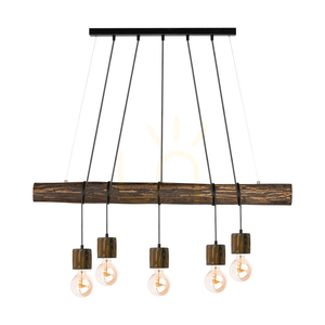 Skog Pendant Light, Walnut/Black, 5xE27, 115 cm 0 Skog Pendant Light, Walnut/Black, 5xE27, 115 cm small 0