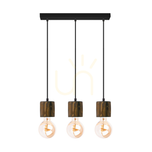 Skog Pendant Light, Walnut/Black, 3xE27, 55 cm 0 Skog Pendant Light, Walnut/Black, 3xE27, 55 cm small 0