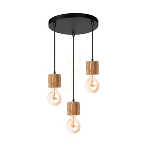 Skog Pendant Light, Brown/Black, 3xE27, Ø30 cm 0 Skog Pendant Light, Brown/Black, 3xE27, Ø30 cm small 0