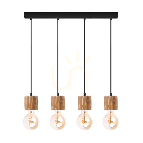 Check Skog Pendant Light, Brown/Black, 4xE27, 76 cm