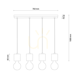 Skog Pendant Light, Walnut/Black, 4xE27, 76 cm small 1