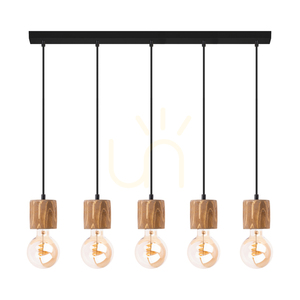 Skog Pendant Light, Brown/Black, 5xE27, 100 cm 0 Skog Pendant Light, Brown/Black, 5xE27, 100 cm small 0
