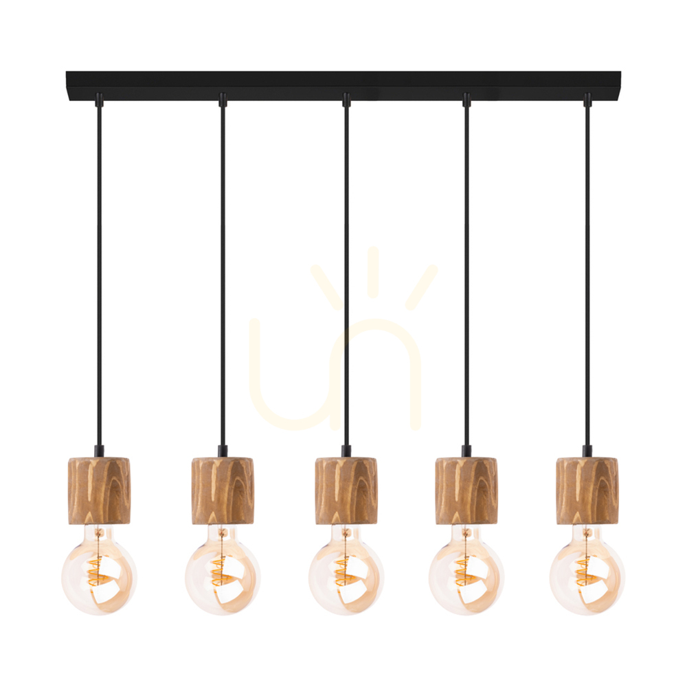 Check Skog Pendant Light, Brown/Black, 5xE27, 100 cm Skog Pendant Light, Brown/Black, 5xE27, 100 cm