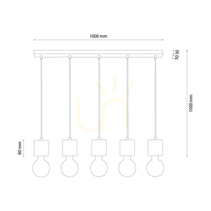 Skog Pendant Light, Walnut/Black, 5xE27, 100 cm small 1