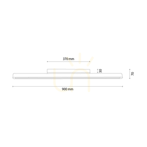 Forestier Ceiling Light, Walnut/Black, 1xLED, 17 W, 90 cm small 1