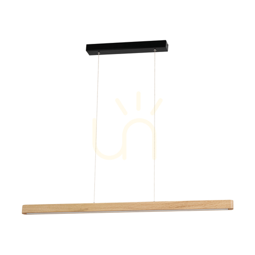 Check Forestier Pendant Light, Oiled Oak/Black, 1xLED 17 W, 90 cm