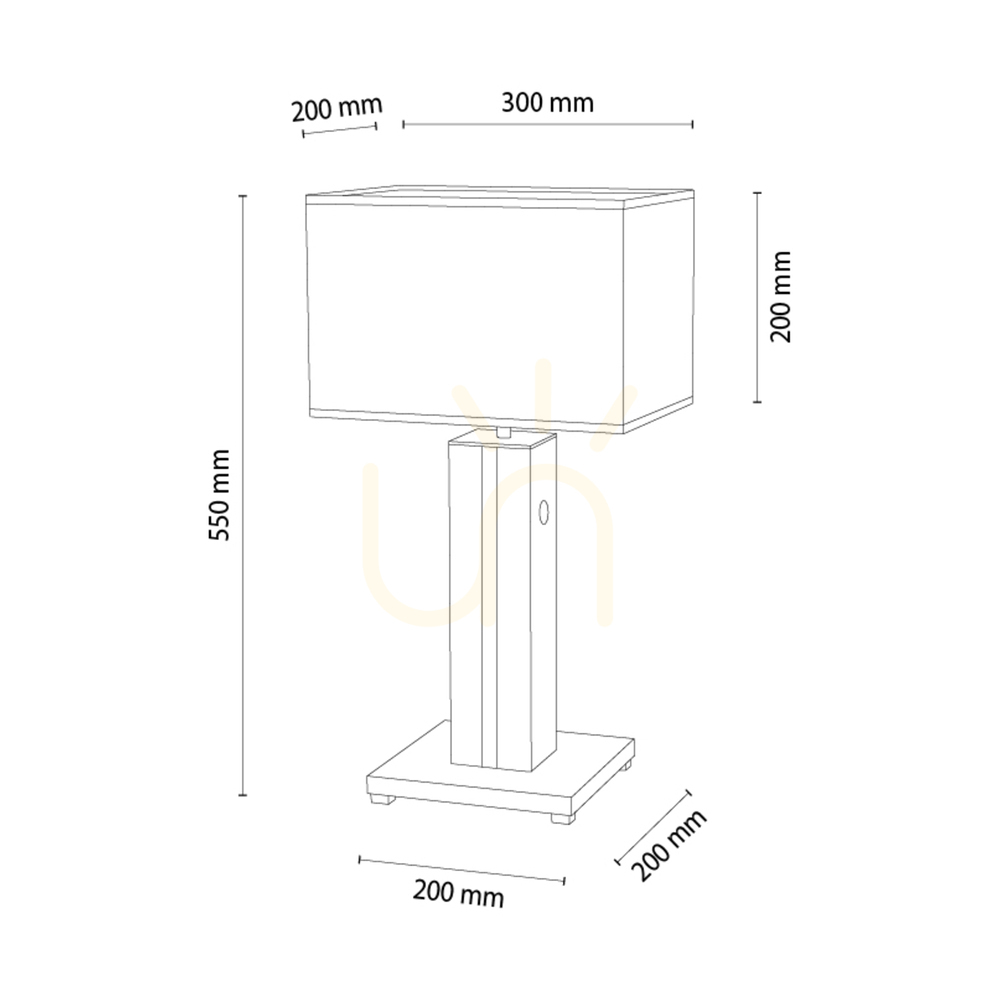 View Flamo Table Lamp, Oak/Black, Beige-Black Lampshade, 1xE27 + 1xLED 4.6 W, 30 cm Flamo Table Lamp, Oak/Black, Beige-Black Lampshade, 1xE27 + 1xLED 4.6 W, 30 cm