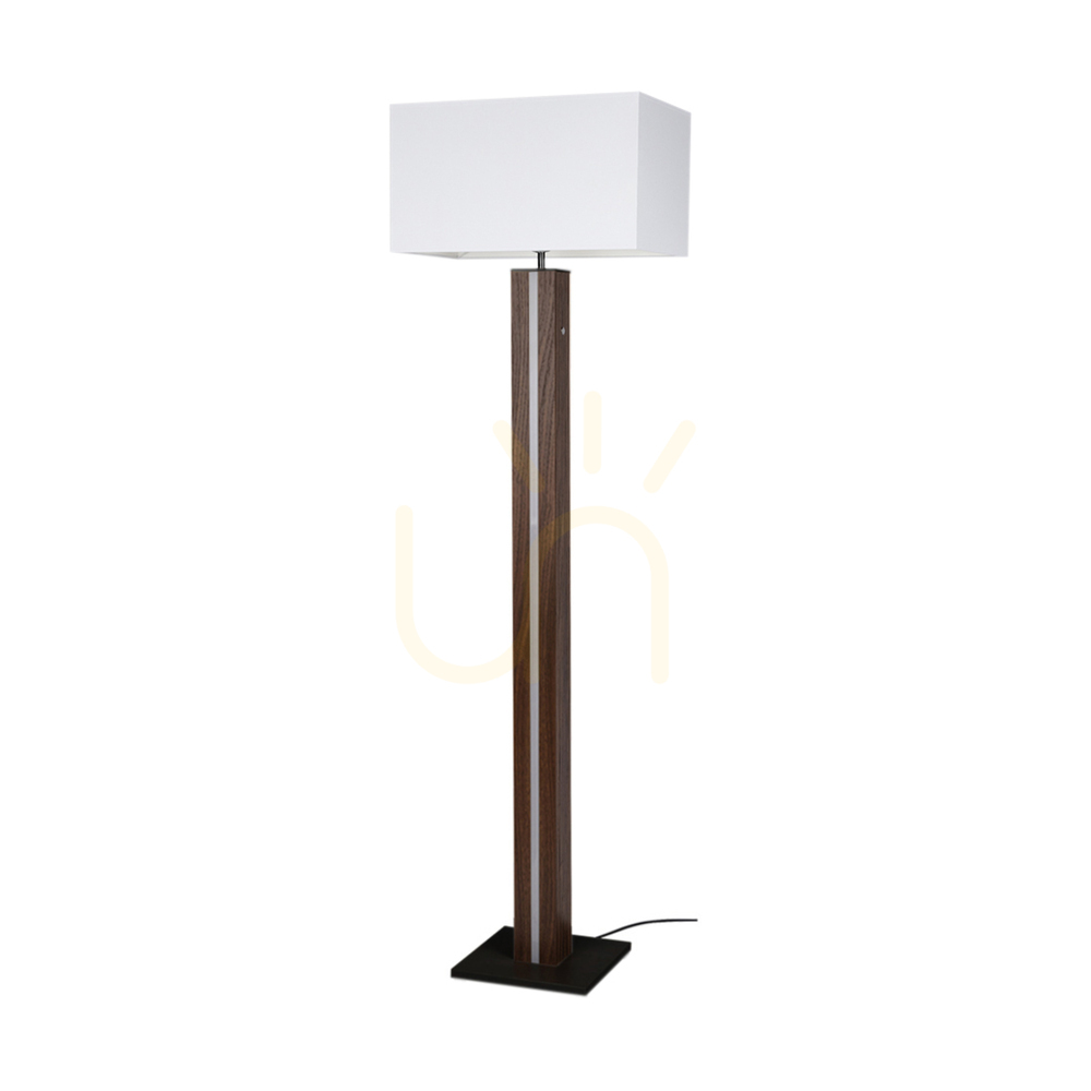 Check Flamo Floor Lamp, Walnut/Black, White Lampshade, 1xE27 + 1xLED 16 W, 45 cm Flamo Floor Lamp, Walnut/Black, White Lampshade, 1xE27 + 1xLED 16 W, 45 cm