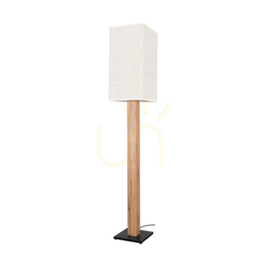 Nomma Floor Lamp, Oak/Black, Beige Lampshade, 1xE27, 30 cm small 0