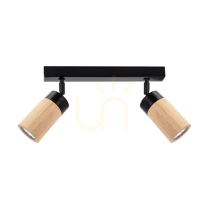 Artemis Ceiling Light, Oiled Oak/Black, 2xGU10, 6 W, 37 cm 0 Artemis Ceiling Light, Oiled Oak/Black, 2xGU10, 6 W, 37 cm small 0