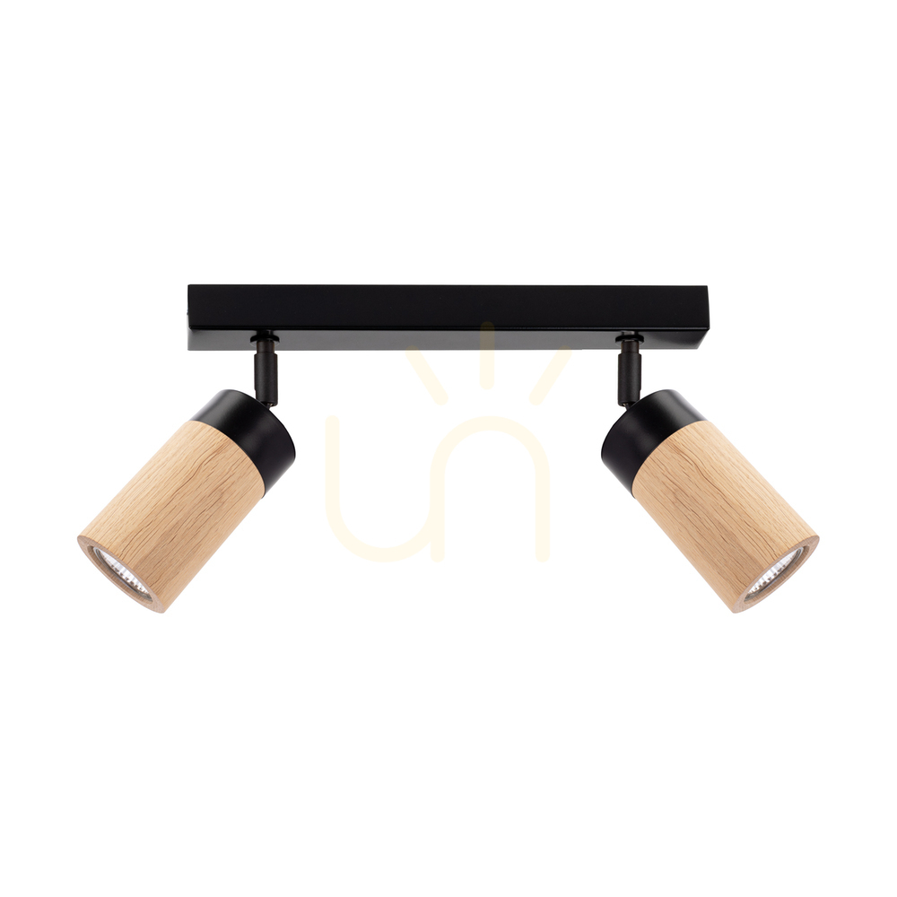 Check Artemis Ceiling Light, Oiled Oak/Black, 2xGU10, 6 W, 37 cm Artemis Ceiling Light, Oiled Oak/Black, 2xGU10, 6 W, 37 cm