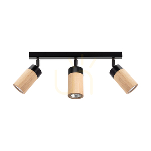 Artemis Ceiling Light, Oiled Oak/Black, 3xGU10, 6 W, 52 cm 0 Artemis Ceiling Light, Oiled Oak/Black, 3xGU10, 6 W, 52 cm small 0