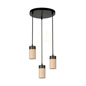 Artemis Pendant Light, Oiled Oak/Black, 3xGU10, 6 W, Ø30 cm small 0