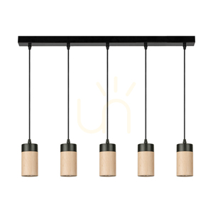 Artemis Pendant Light, Oiled Oak/Black, 5xGU10, 6 W, 100 cm 0 Artemis Pendant Light, Oiled Oak/Black, 5xGU10, 6 W, 100 cm small 0