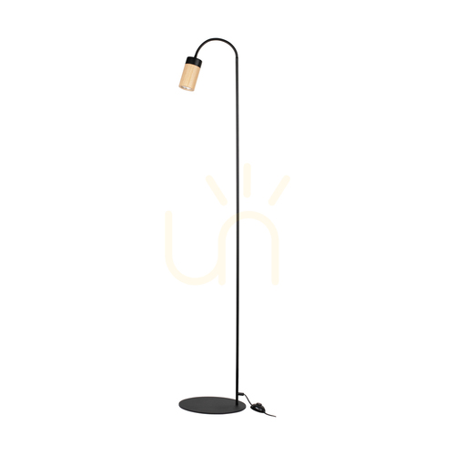 Check Artemis Floor Lamp, Oiled Oak/Black, 1xGU10, 6 W, 35 cm