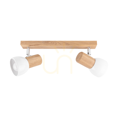 Check Nord Ceiling Light, Oiled Oak, 2xE27, 37 cm