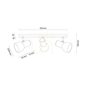 Nord Ceiling Light, Oiled Oak, 3xE27, 52 cm 2 Nord Ceiling Light, Oiled Oak, 3xE27, 52 cm small 2