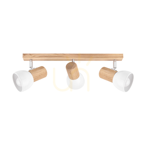 Check Nord Ceiling Light, Oiled Oak, 3xE27, 52 cm