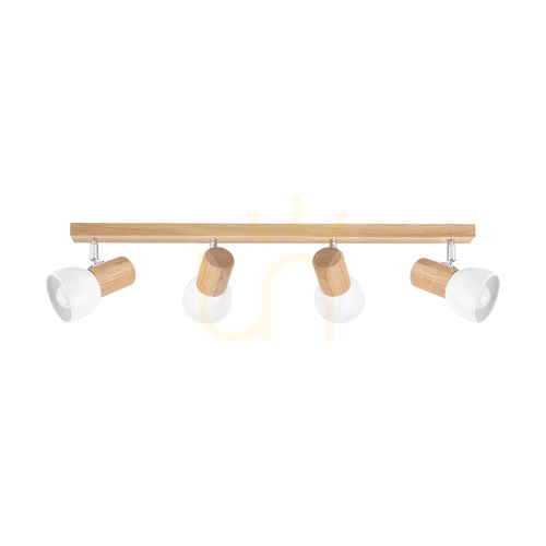 Check Nord Ceiling Light, Oiled Oak, 4xE27, 75 cm