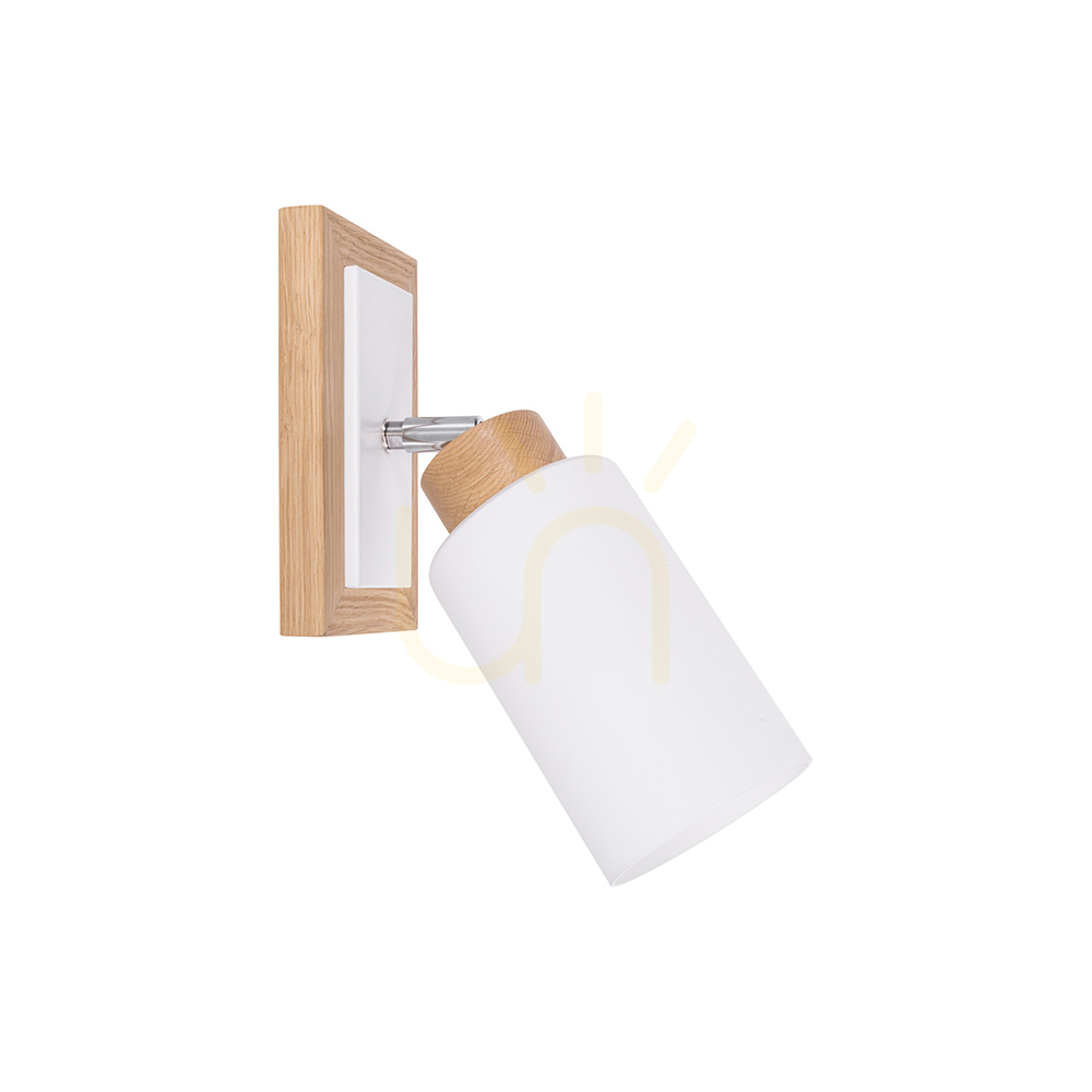 Check Bella Wall Sconce, Oiled Oak/White, 1xE27, 22 cm Bella Wall Sconce, Oiled Oak/White, 1xE27, 22 cm