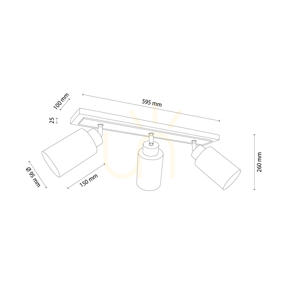View Bella Ceiling Light, Oiled Oak/White, 3xE27, 74 cm Bella Ceiling Light, Oiled Oak/White, 3xE27, 74 cm