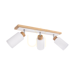 Bella Ceiling Light, Oiled Oak/White, 3xE27, 74 cm 0 Bella Ceiling Light, Oiled Oak/White, 3xE27, 74 cm small 0