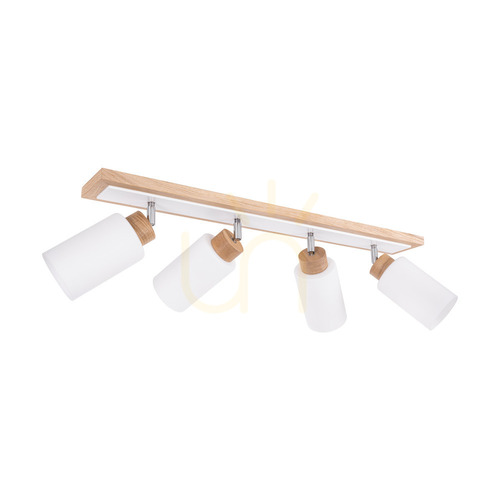 Check Bella Ceiling Light, Oiled Oak/White, 4xE27, 95 cm