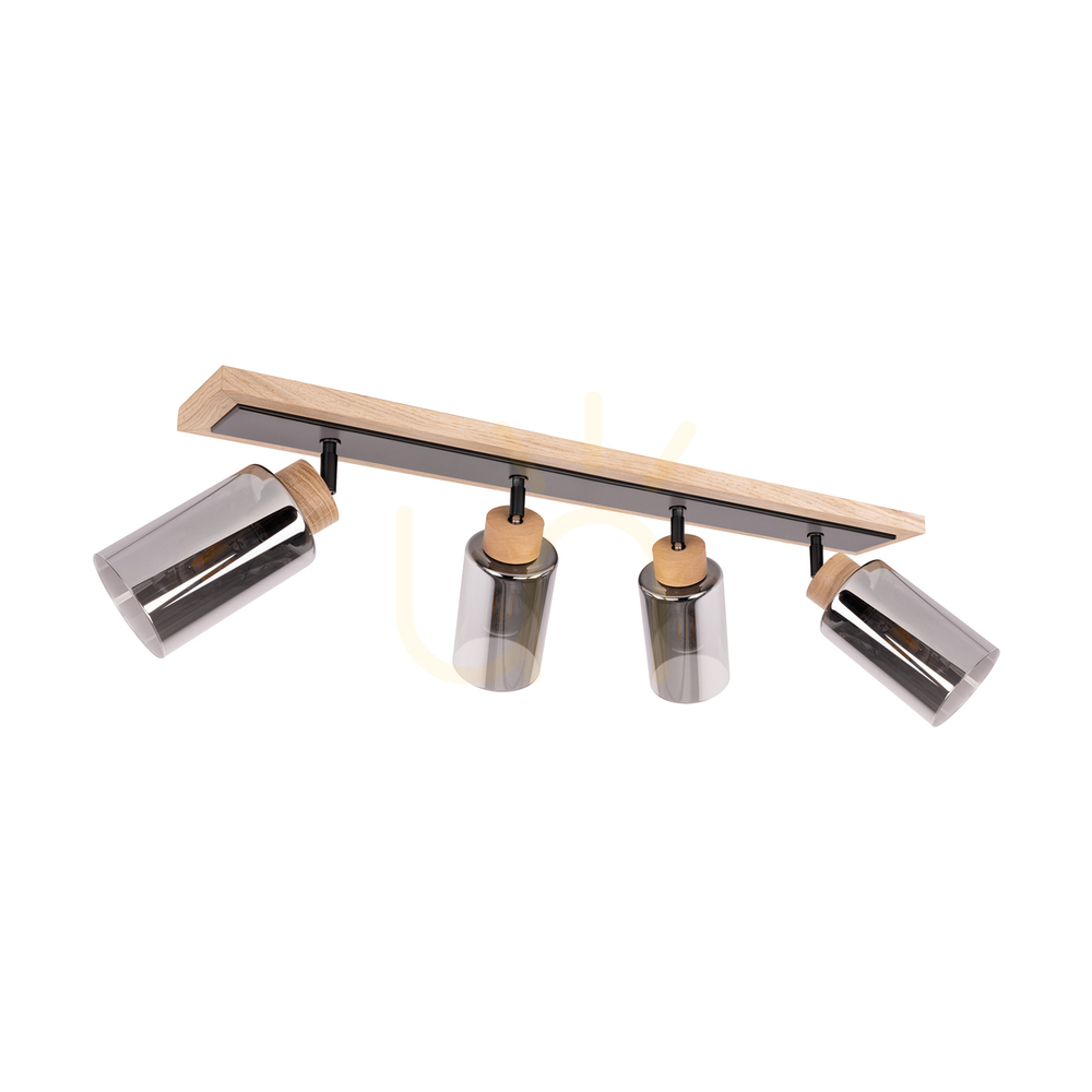 Check Bella Ceiling Light, Oiled Oak/Black, 4xE27, 95 cm Bella Ceiling Light, Oiled Oak/Black, 4xE27, 95 cm