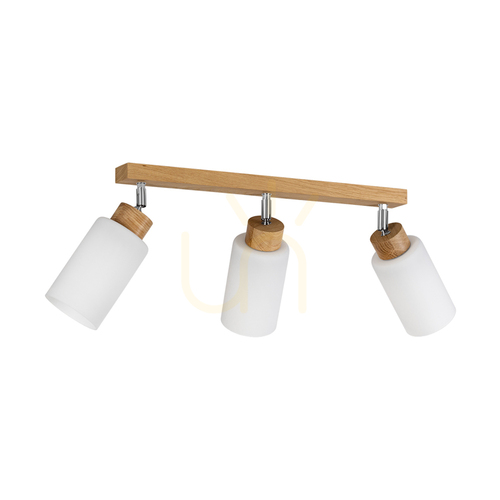Check Selva Ceiling Light, Oiled Oak, 3xE27, 52 cm