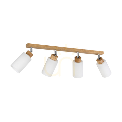 Check Selva Ceiling Light, Oiled Oak, 4xE27, 75 cm