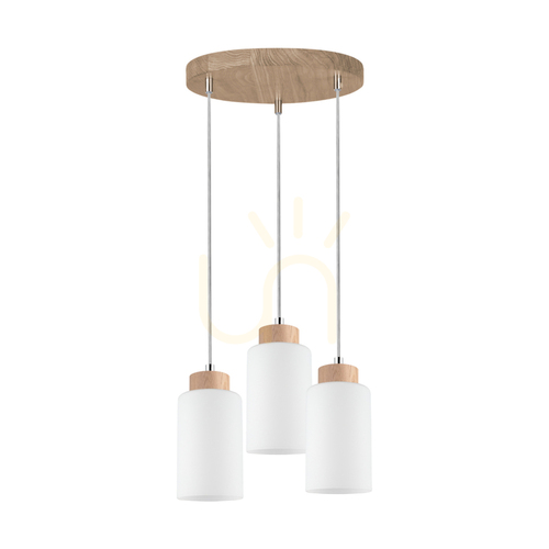 Check Selva Pendant Light, Oiled Oak, 3xE27, Ø30 cm