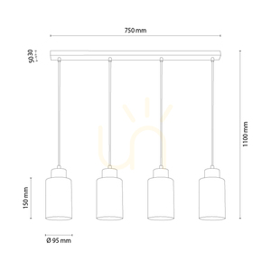 Selva Pendant Light, Oiled Oak, 4xE27, 75 cm small 1