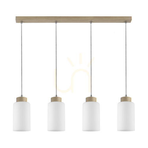 Check Selva Pendant Light, Oiled Oak, 4xE27, 75 cm
