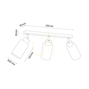 Selva Ceiling Light, Oiled Oak, 3xE27, 52 cm 1 Selva Ceiling Light, Oiled Oak, 3xE27, 52 cm small 1