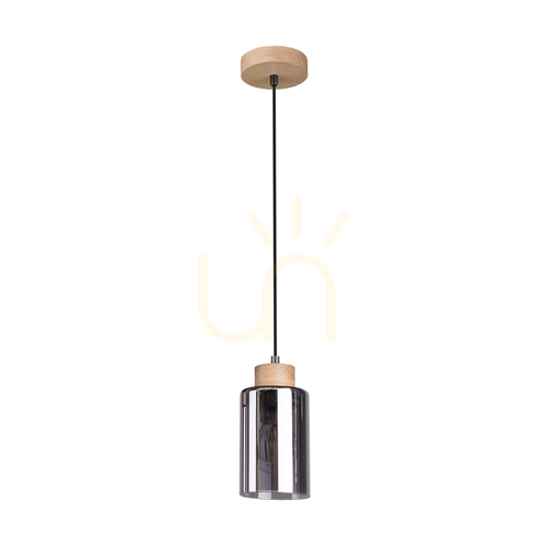 Check Selva Pendant Light, Oiled Oak, 1xE27, Ø10 cm