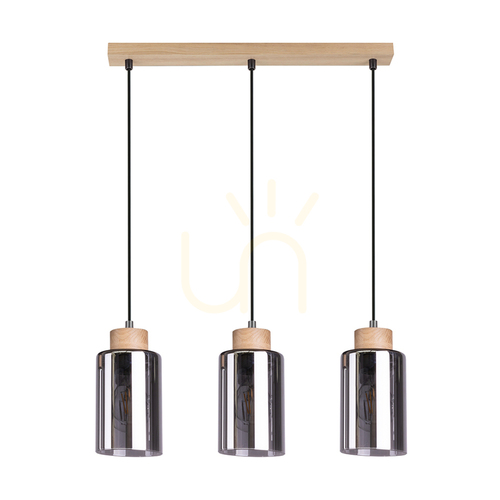 Check Selva Pendant Light, Oiled Oak, 3xE27, 52 cm
