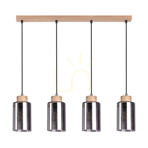 Selva Pendant Light, Oiled Oak, 4xE27, 75 cm small 0