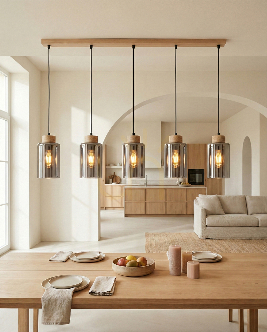 View Selva Pendant Light, Oiled Oak, 5xE27, 100 cm Selva Pendant Light, Oiled Oak, 5xE27, 100 cm