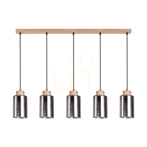 Selva Pendant Light, Oiled Oak, 5xE27, 100 cm 0 Selva Pendant Light, Oiled Oak, 5xE27, 100 cm small 0