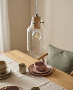 Allexa Pendant Light, Oiled Oak, 1xE27, Ø10 cm small 1