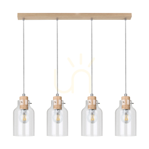 Allexa Pendant Light, Oiled Oak, 4xE27, 75 cm small 0