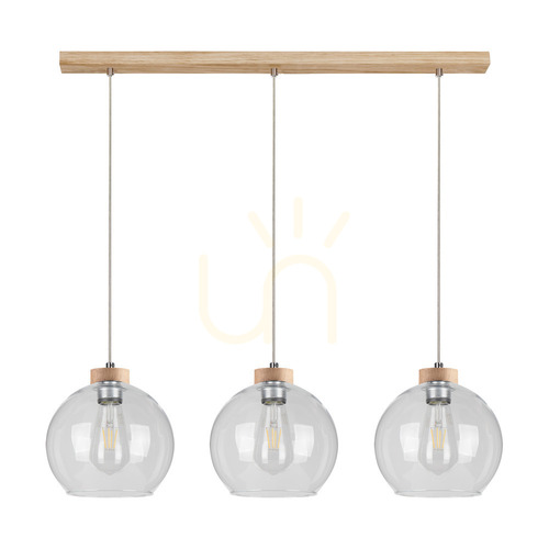 Check Fiorda Pendant Light, Oiled Oak, 3xE27, 100 cm