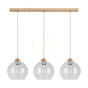 Fiorda Pendant Light, Oiled Oak, 3xE27, 100 cm small 0