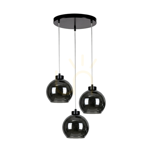 Check Cameo Black Pendant Light, 3xE27, Ø40 cm