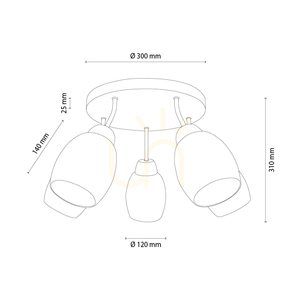 Skaja Ceiling Light, Oiled Oak, 5xE27, Ø30 cm small 1
