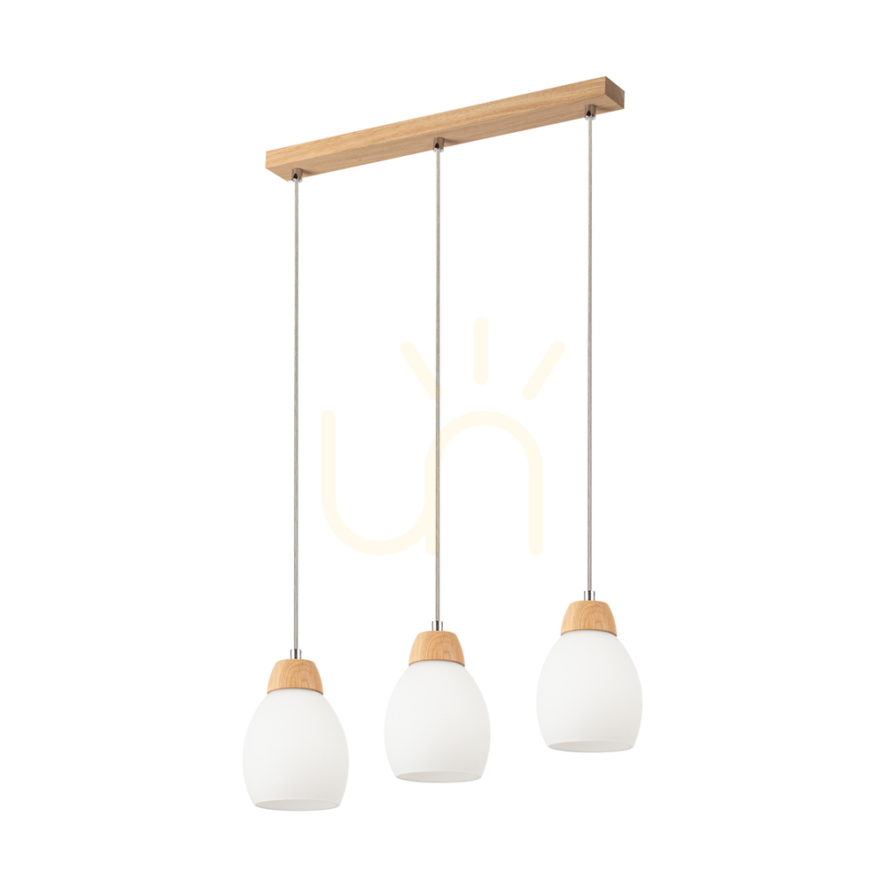 Check Skaja Pendant Light, Oiled Oak, 3xE27, 54 cm Skaja Pendant Light, Oiled Oak, 3xE27, 54 cm