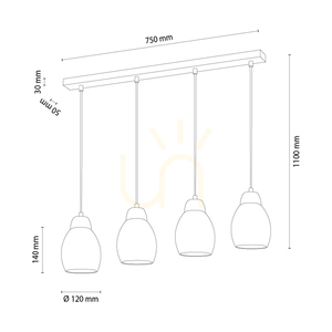 Skaja Pendant Light, Oiled Oak, 4xE27, 75 cm 1 Skaja Pendant Light, Oiled Oak, 4xE27, 75 cm small 1