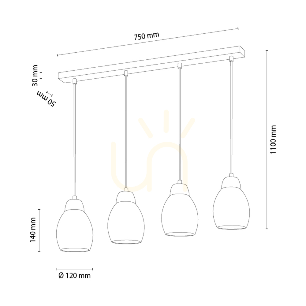 View Skaja Pendant Light, Oiled Oak, 4xE27, 75 cm Skaja Pendant Light, Oiled Oak, 4xE27, 75 cm