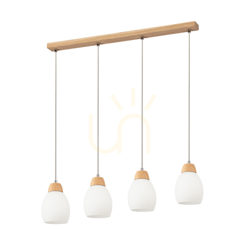 Check Skaja Pendant Light, Oiled Oak, 4xE27, 75 cm